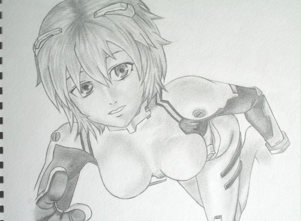 前に描いた綾波レイの模写