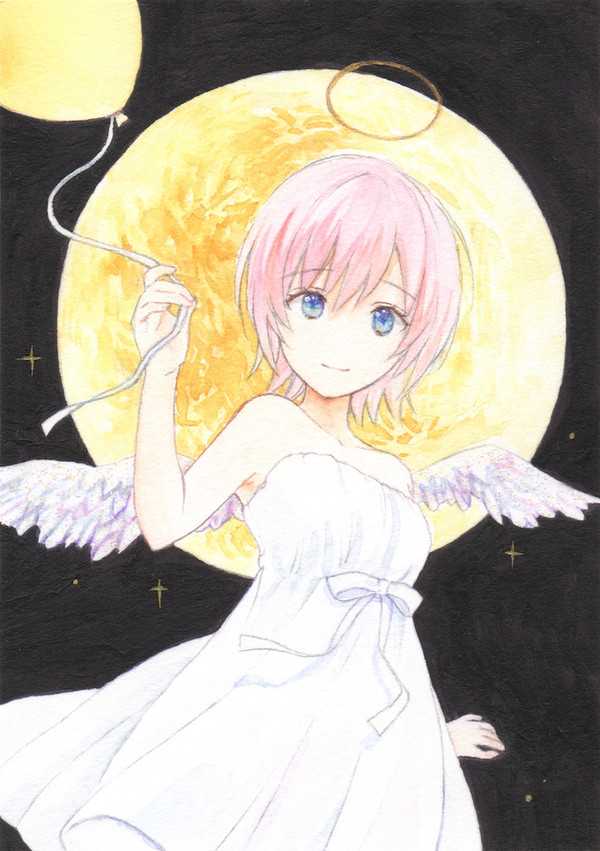 天使　月　風船