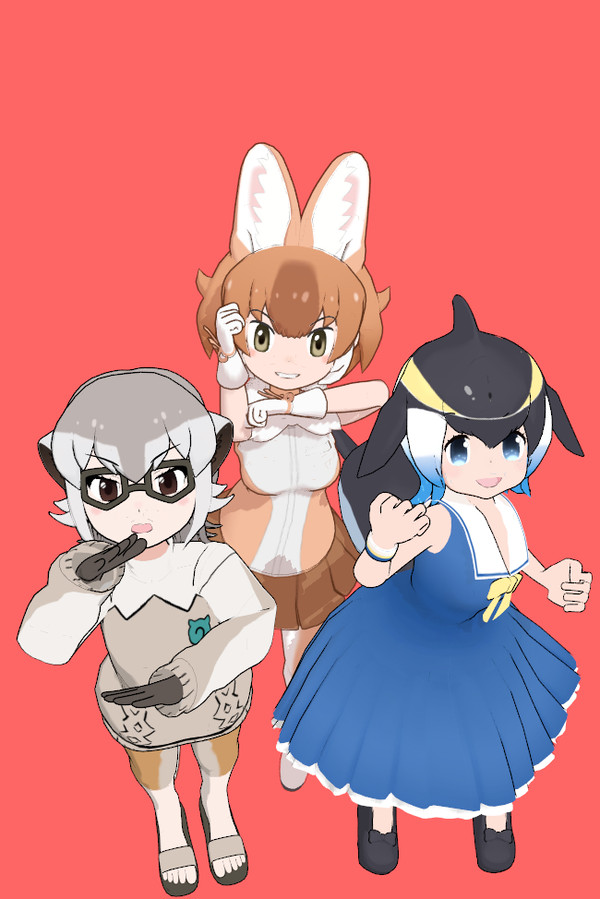 【MMD】けもフレ3のコミカライズの表紙にありそうな構図