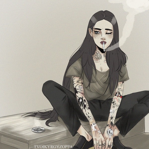 Girl with tattoos