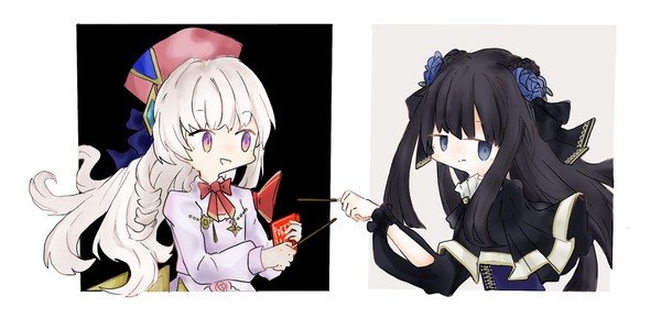 お菓子を食べ