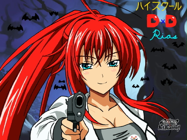 Rias with a gun