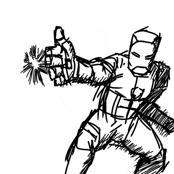 quick lazy sketch of iron man