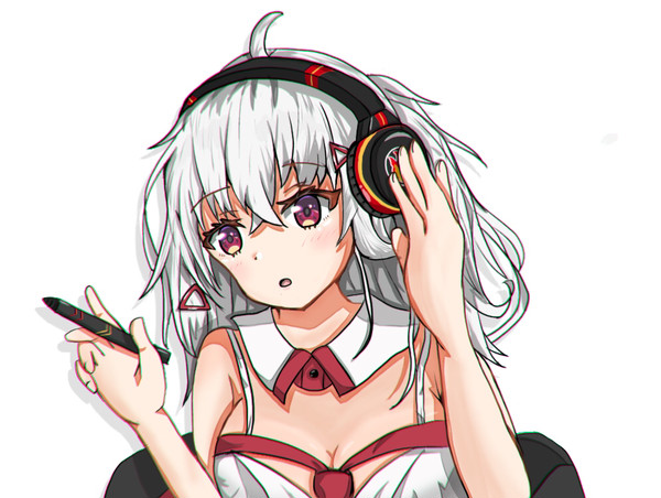 音楽を聴く焼まゆる先生 - 1/1