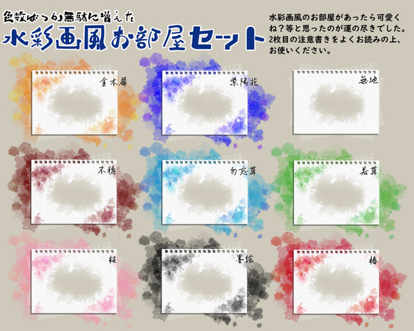 ココフォリア用画用紙風スクリーンパネルセット（TRPG）