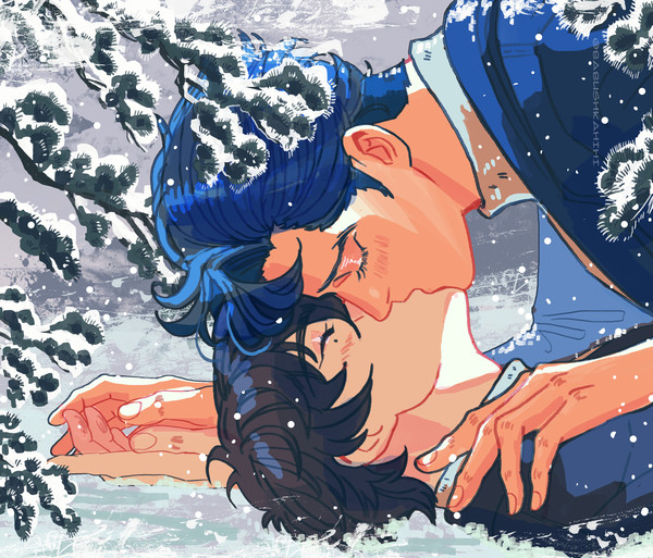 Hot winter kiss