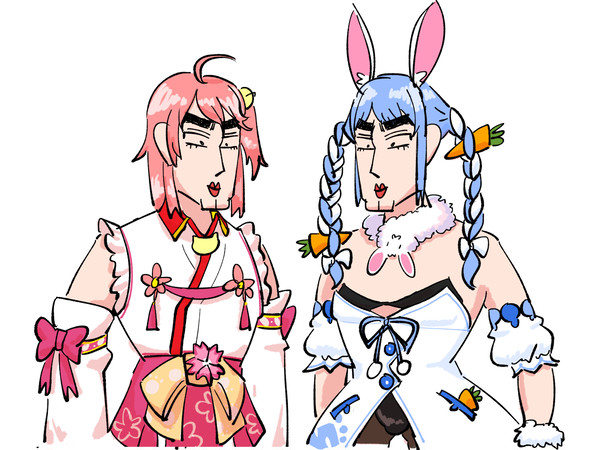 Usada Pekora and Sakura Miko