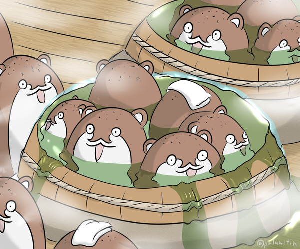 油屋でくつろぐボクカワウソ