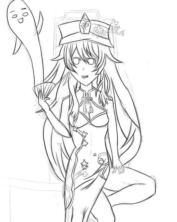 Hu Tao Lineart