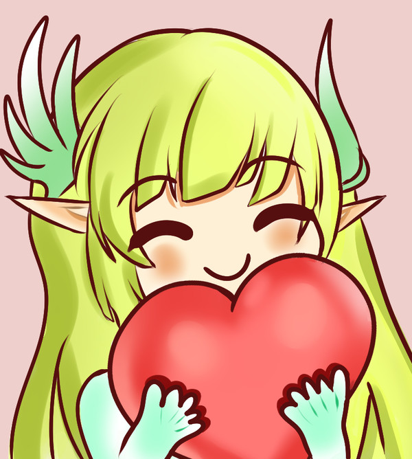 Rena holding heart emote