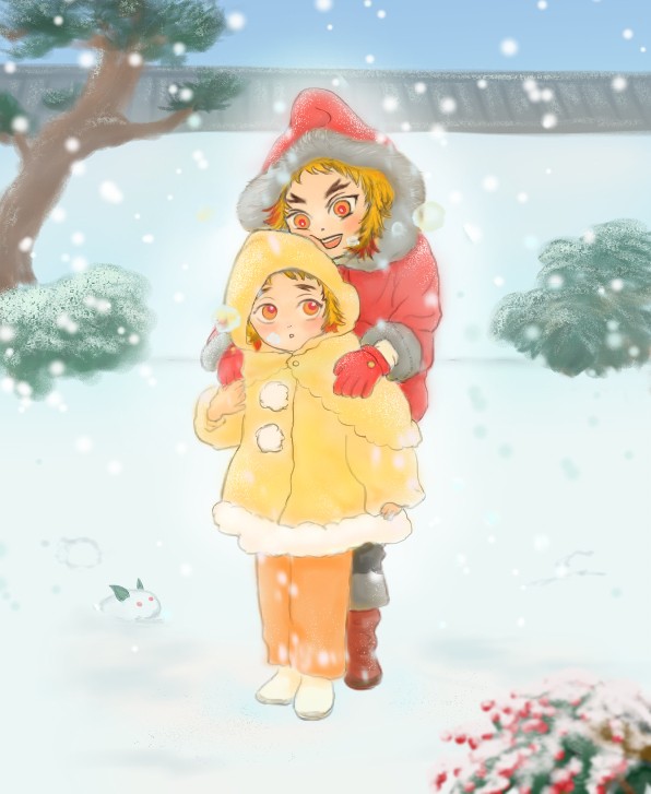 千寿郎！雪が降ったぞ～！