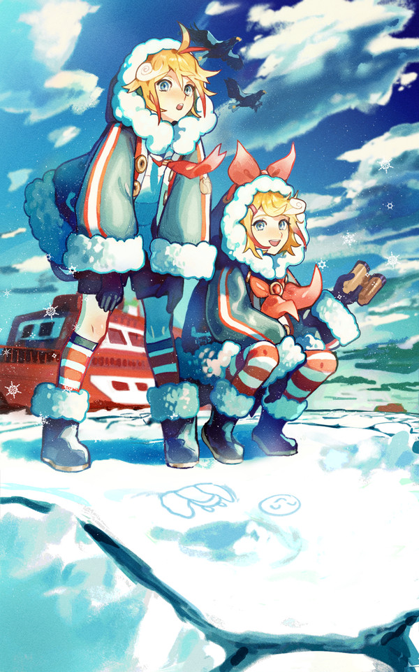 流氷と雪鏡音さん