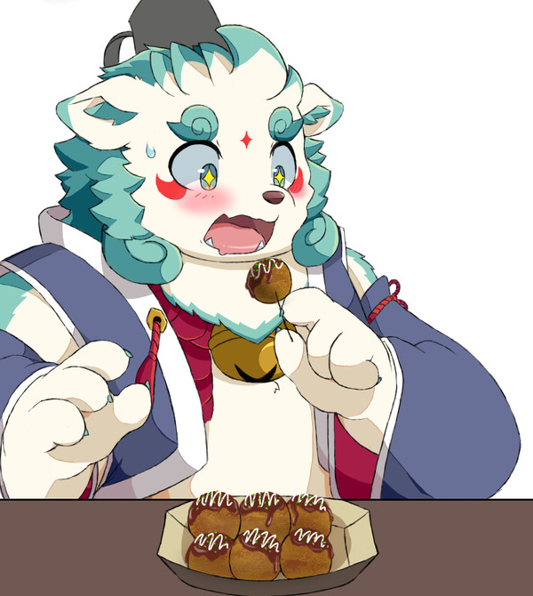 たこ焼きを食べるアギョ