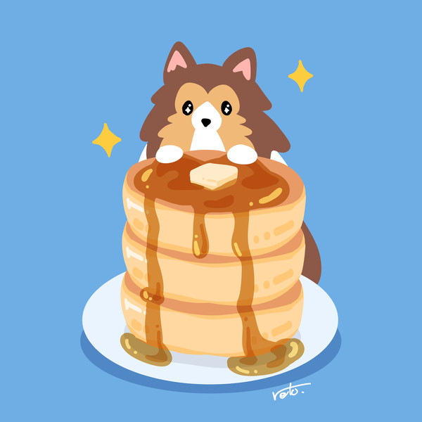 シェルティ×ホットケーキ
