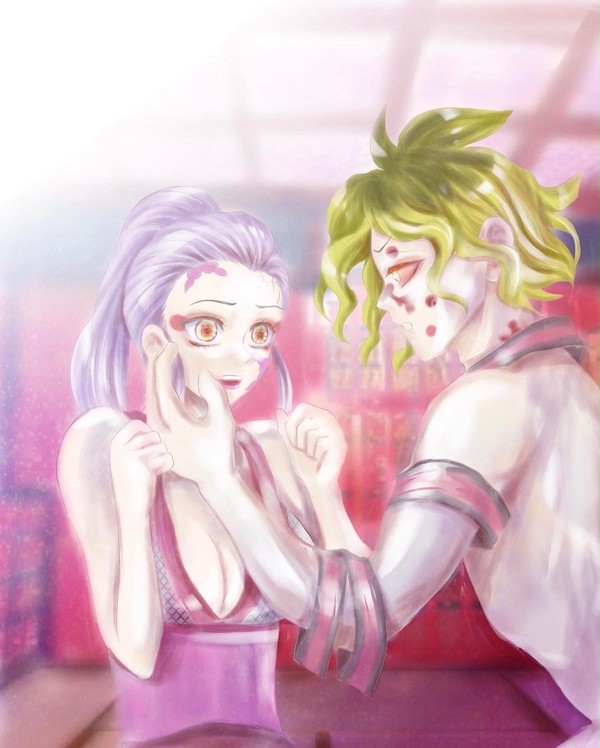 堕姫と妓夫太郎。妓夫太郎登場シーンより