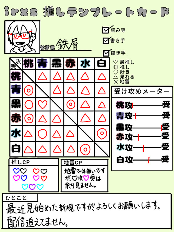 irxs推しテンプレートカード