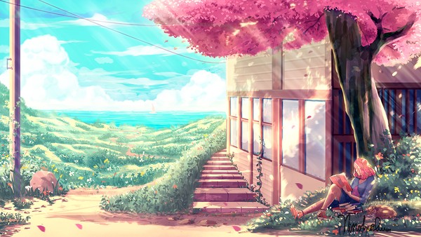 小さな読書コーナー...!