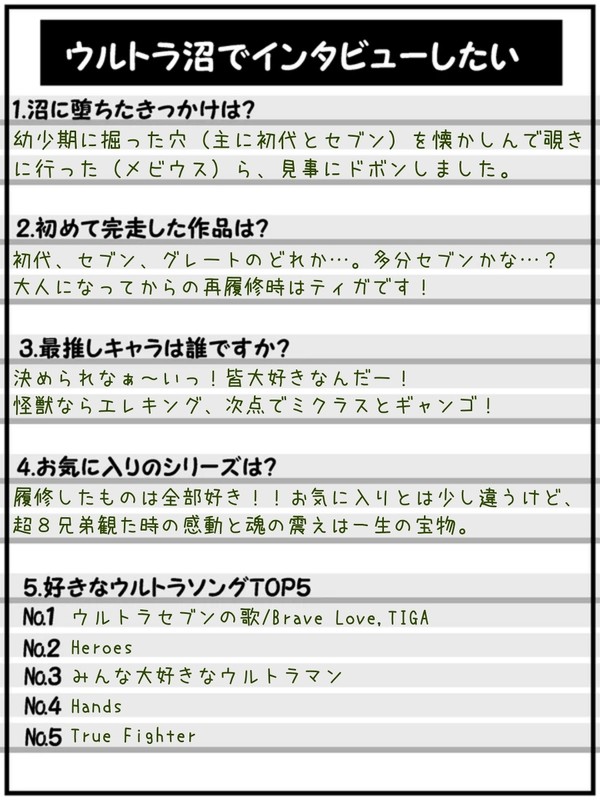 ウルトラ沼インタビュー お借りします!
