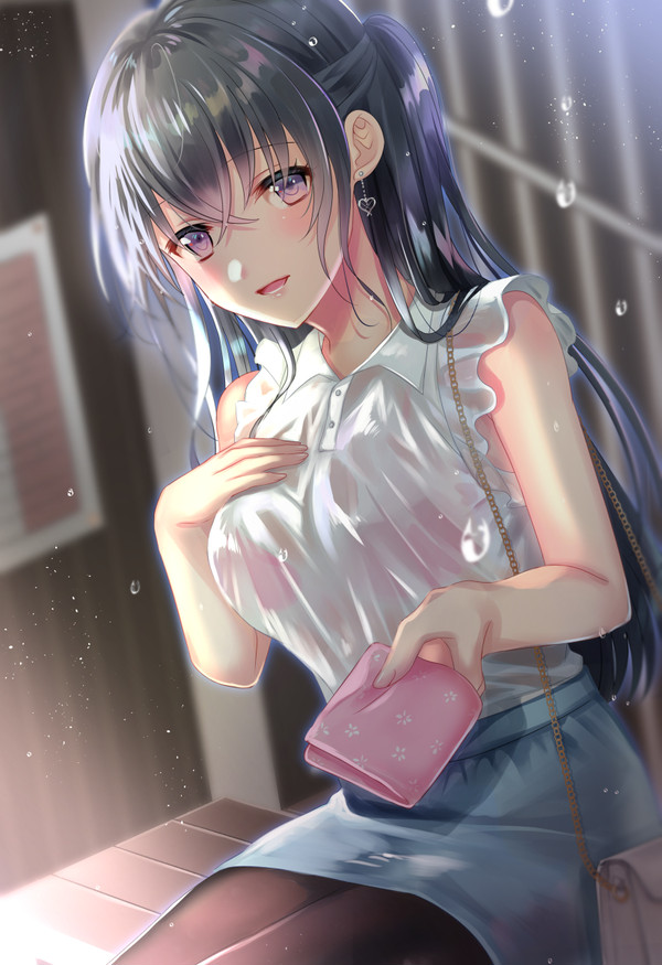 「濡れちゃったね…大丈夫？」