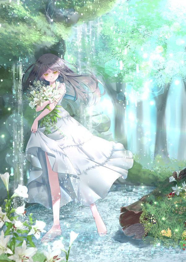 水辺の白百合