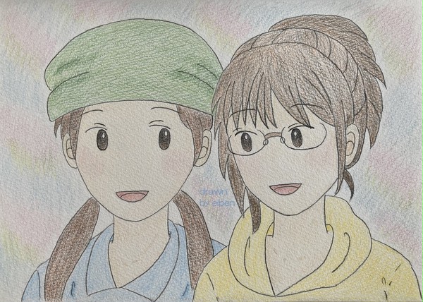 後藤羽矢子先生と私屋カヲル先生のイメージイラスト