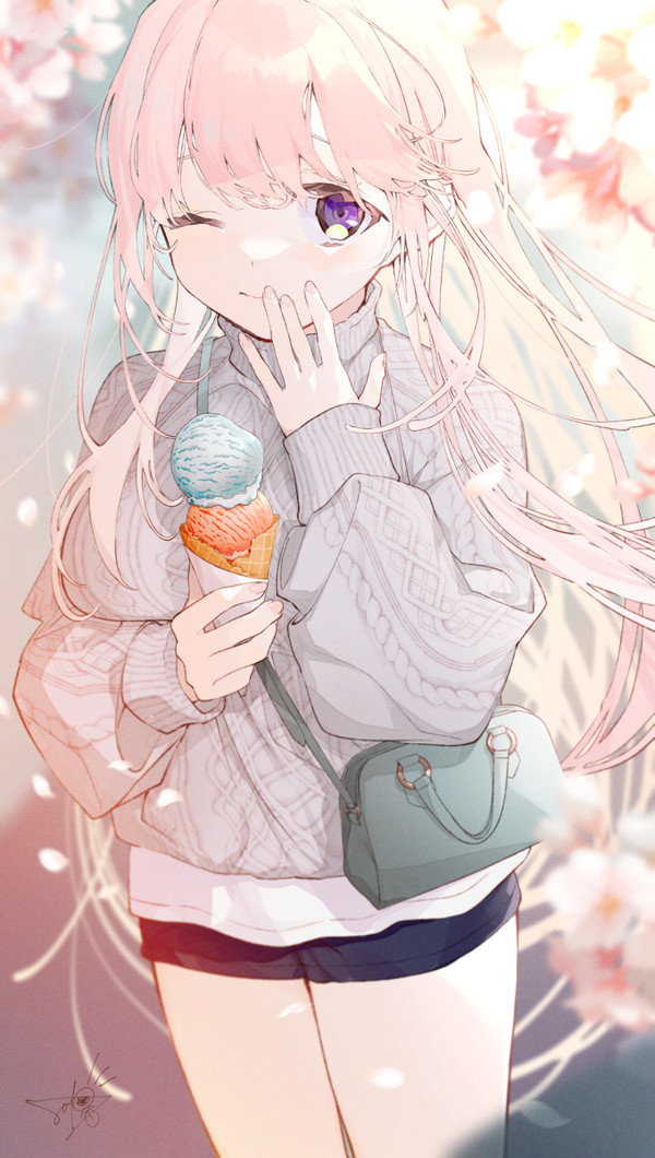 ピンク髪の女の子 - 1/1