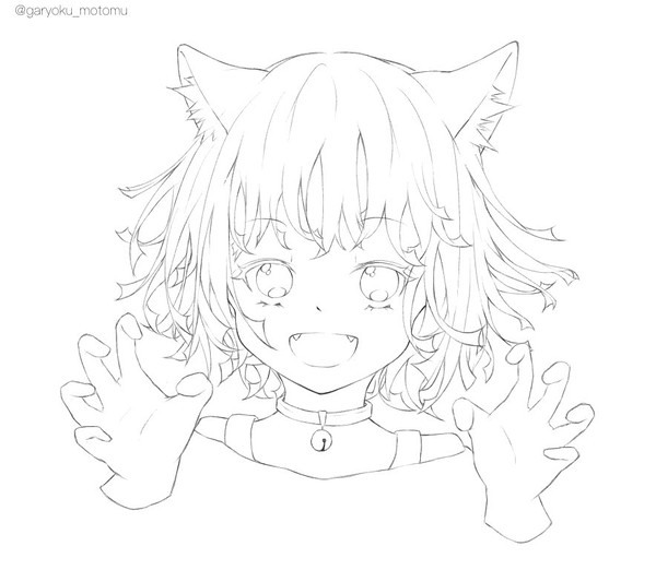 フリー線画🐈