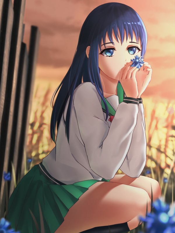 At the field with flowers