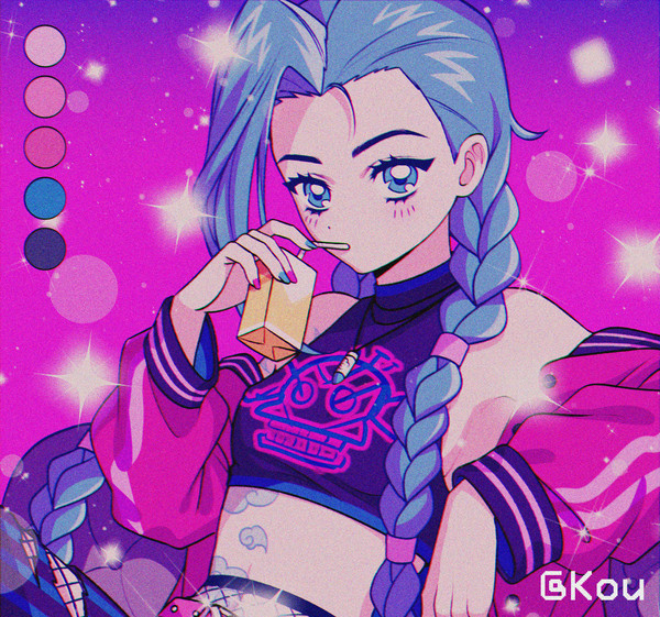 Jinx 90's anime style