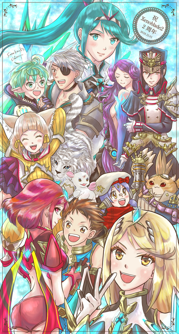 ゼノブレ2発売2周年のときの絵