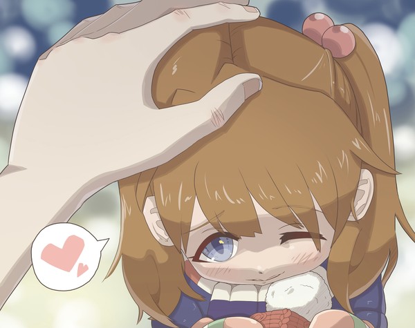 子どもアスカを撫で撫で