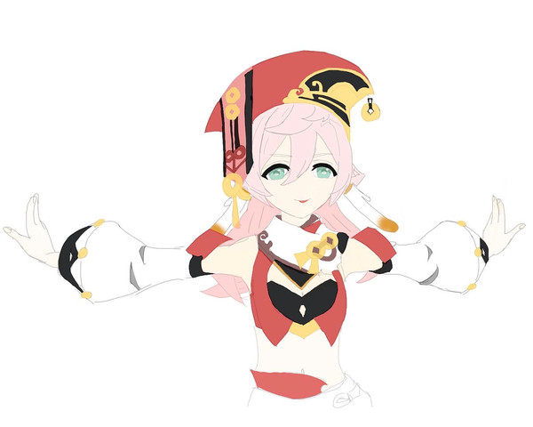 【原神】煙緋ちゃんを描いた(初心者)