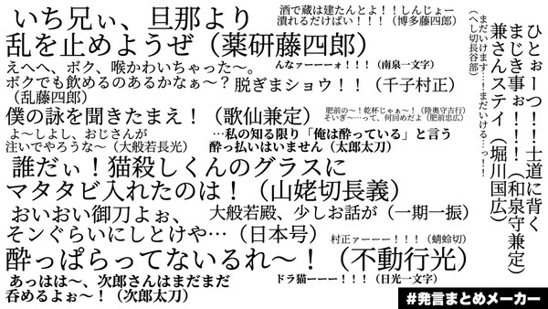 だらしなさすぎる審神者の本丸で、刀剣男士が宴会しています。