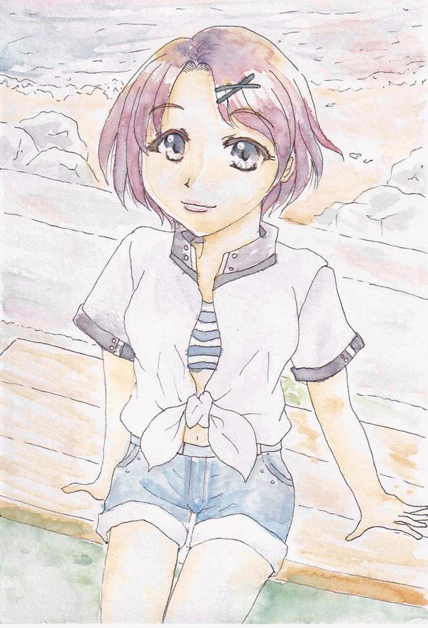 水彩女の子