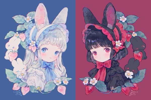 白うさ＆黒うさ