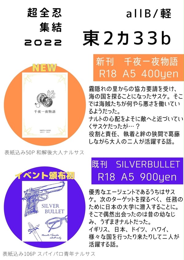 超全忍集結2022　お品書き