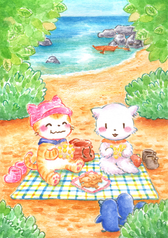 とら猫　海辺にて