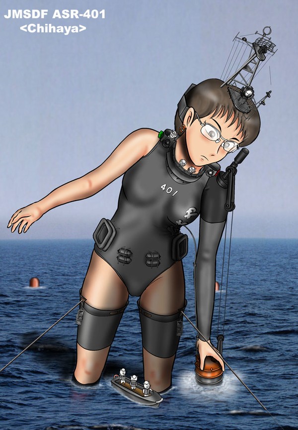 潜水艦救難艦<ちはや>(艦船ちゃん)