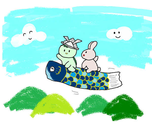 鯉のぼりさんと空散歩♪気持ちいね！
