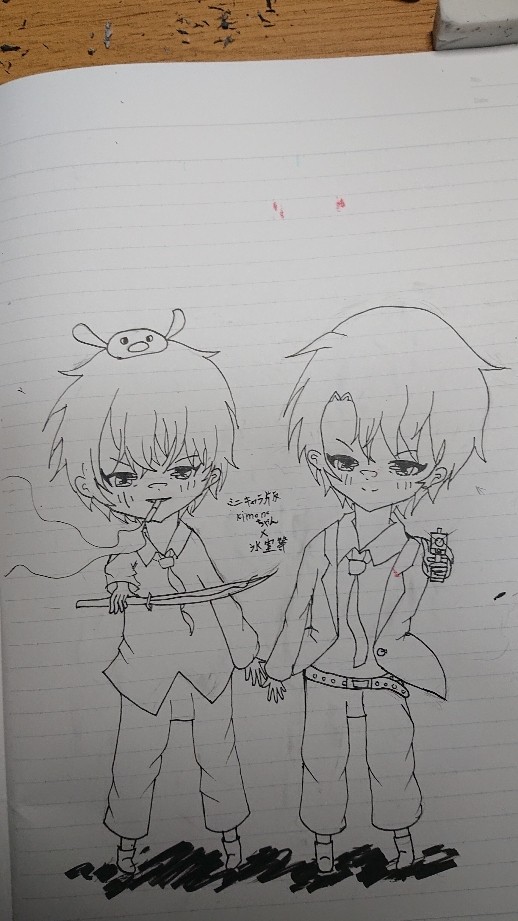 kimonoちゃんと氷室等さんのミニキャラ版！