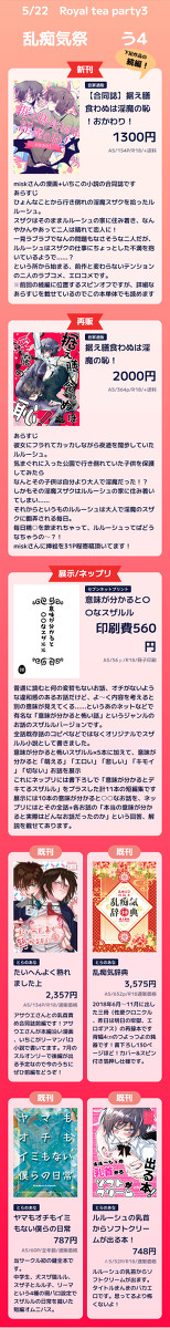【ロイティ3】お品書き【乱痴気祭店舗】