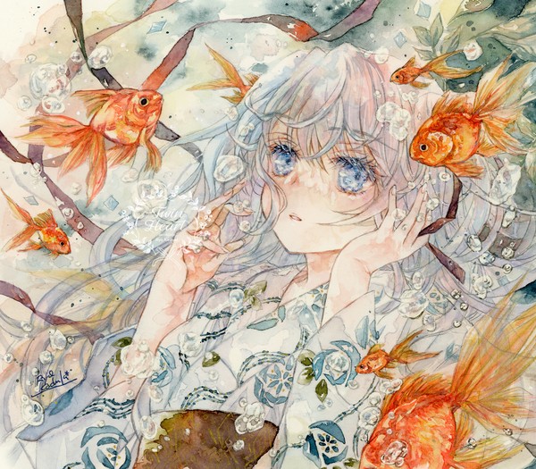 揺らめく金魚