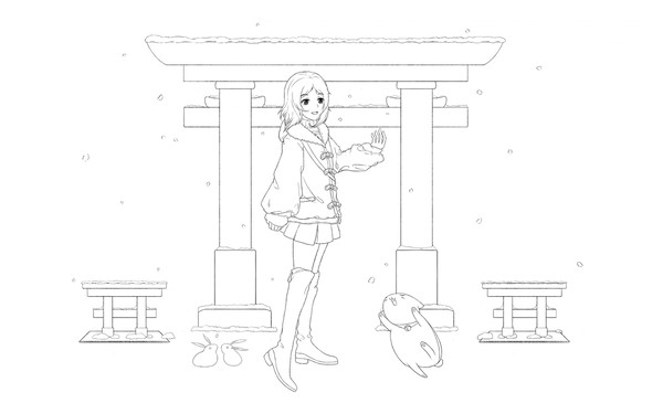 初雪（線画）