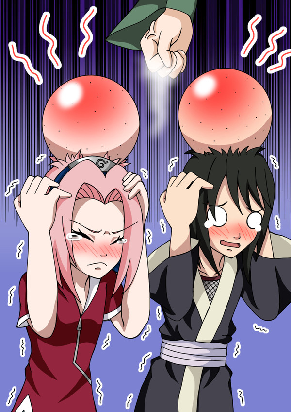サクラとシズネのたんこぶ(綱手も添えて)