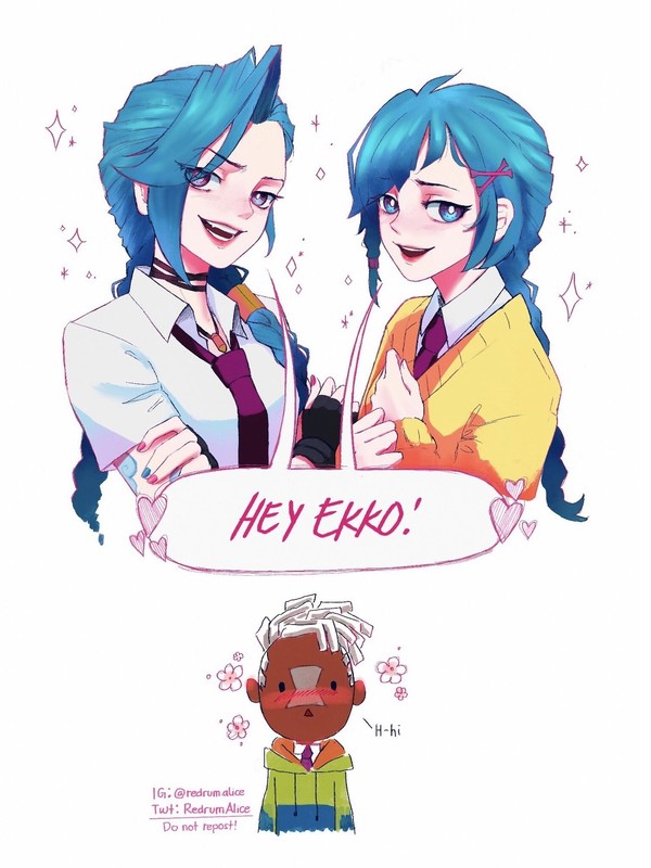 Jinx and Powder as twins