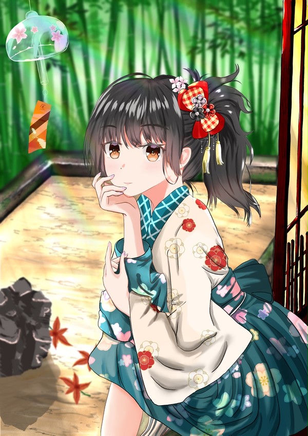庭园&女の子