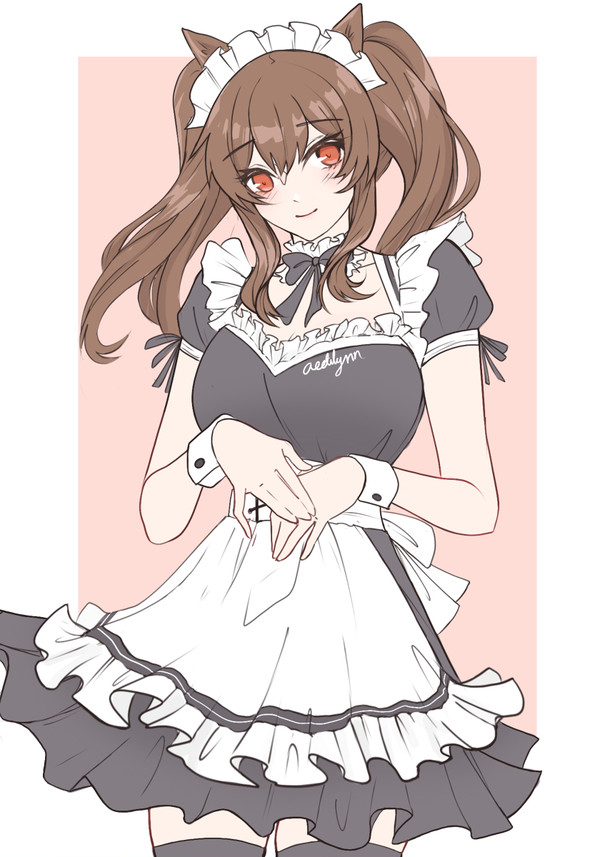 angelina in a maid uniform