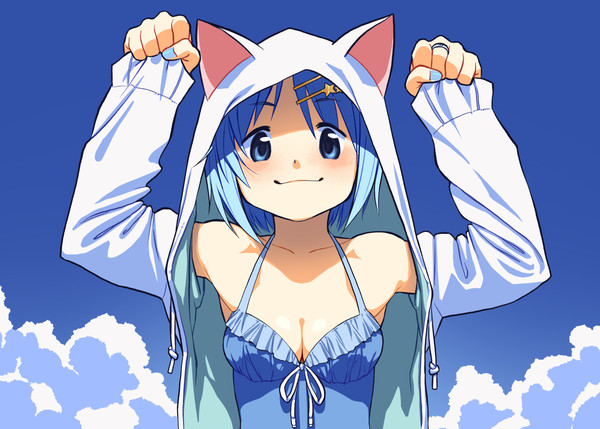 Cat hoodie swimsuit~