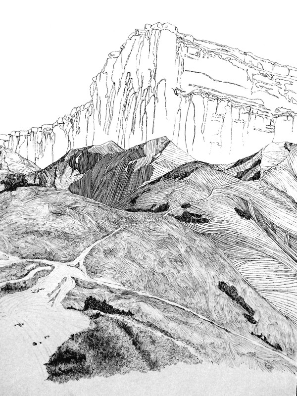 色んな線で描いた風景