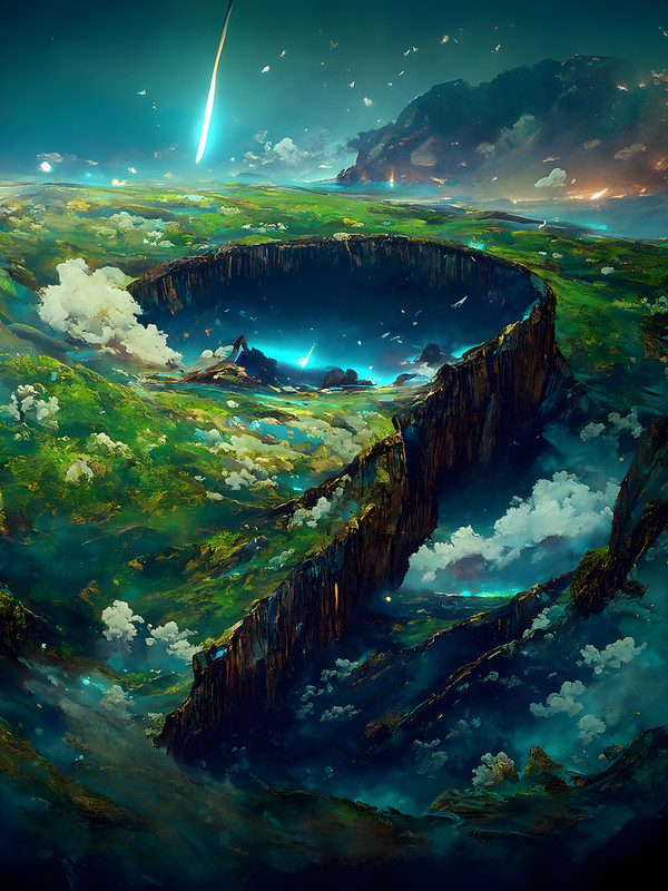 Meteor to the gigantic hole